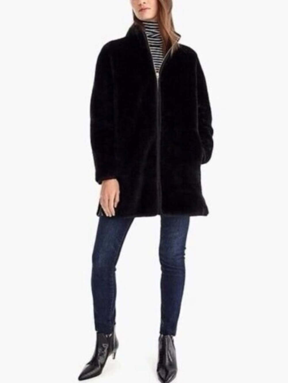 Jcrew Teddy coat with zips size M